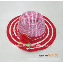 Girls fashion red paper straw hat for promotional cap